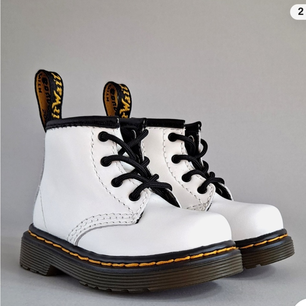 Dr. Martens Kids White and Black Boots